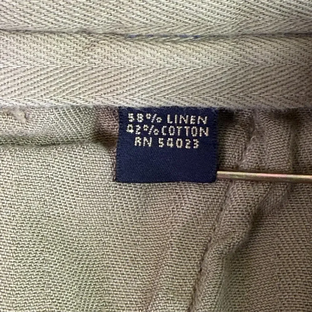Banana Republic Linen Cotton Straight Leg Khaki Chino Pants Men's 34x30 Safari